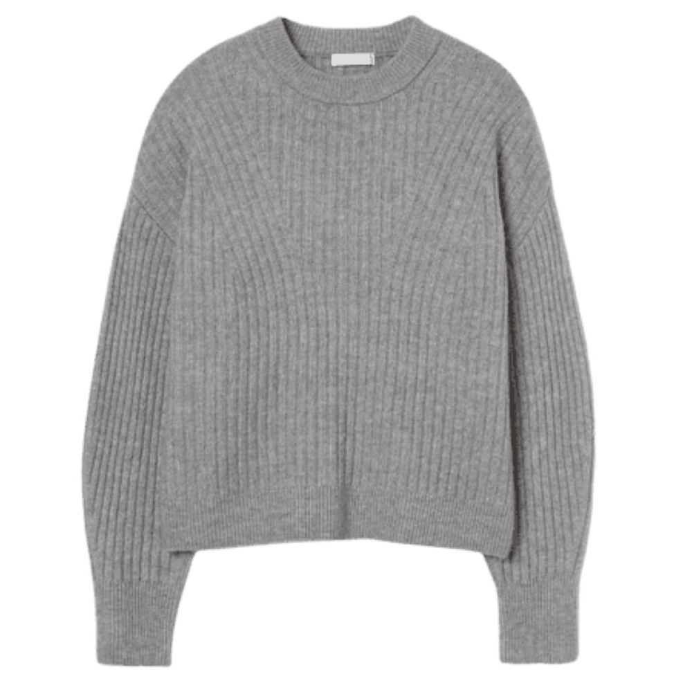 H&M | grey knit pullover cozy sweater